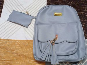 Grey Backpack For Girls 🤍