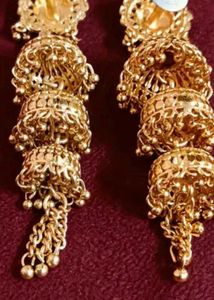 Elegant Gold Jhumka Earrings
