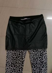 Laped Print Hf Skirt Style Jeggins