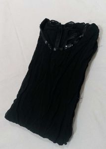 Black Sleeveless Tank Top with zip back