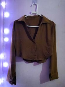 Brown Crop shirt