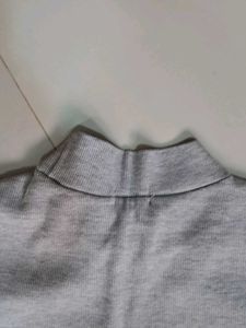 Grey Turtle Neck Crop Top