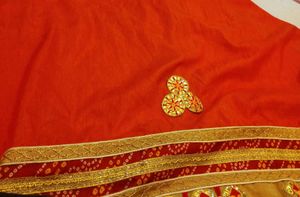 Heavy Border Chundari Print Saree For Wedding