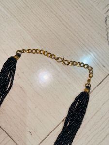 Beaded Black &amp; Gold Necklace