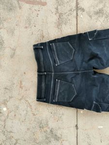 White Stitched Wide Leg Jeans
