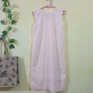 Beige Embroidered Kurti