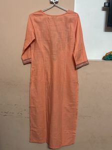 Aurelia Coral Color Printed Kurta