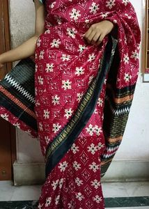 Elegant Red Printed Saree