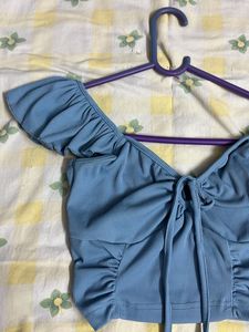 Little box Blue Crop Top