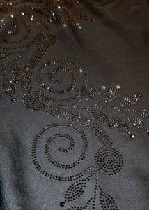 BLACK ABAYA VERY SHINY STONE WORK