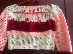 Crochet Crop Top Sweater