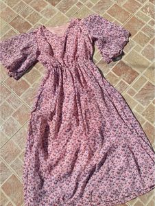 Pink Floral Midi Dress