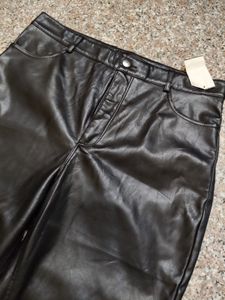 Mango Black Leather Pants
