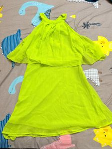 Neon Green Layered Mini Dress