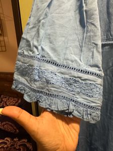Imported Blue Dress With Minor Problem