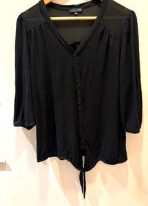 Black Button-Down Top