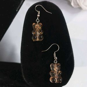 Handmade Gummy Bear Earrings - Orange