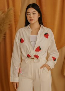 Heart Applique Oversized Shirt