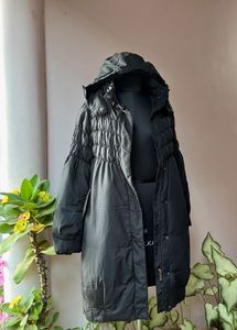 long black puffer jacket