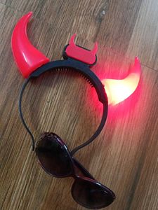 Devil Horns Headband And Cooling Glass