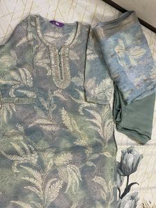 Elegant Kurta Set with organza duptta