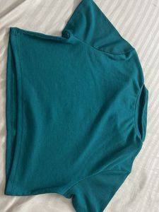 Teal Crop Top with Zipper