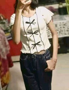 Cute Bow Detail Crop Top