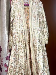 W Gold &amp; Peach Ethnic Maxi Dress