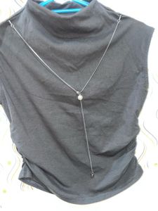 Gathered Cap Sleeves With Chain Top