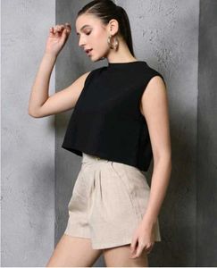 Sleeveless Black Crop Top