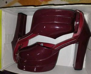 Burgundy Platform Heels