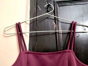 Mauve shoulder straps cut out detail sheath dress