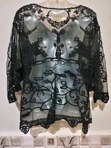 🎄Buy 1, Get 1 Free🎁L/XL Black Lace Top