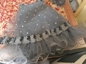 Grey Lehanga With Mirror Work. 4 Piece Set