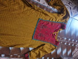 MUSTARD KURTI SET