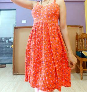 Orange One Piece And Puffed Dress
