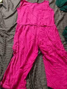 Hot Pink Sleeveless Jumpsuit