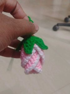 Crochet Rose Bagcharm And Keychain