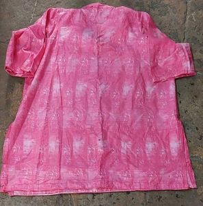 Pink Embroidered Short Kurta