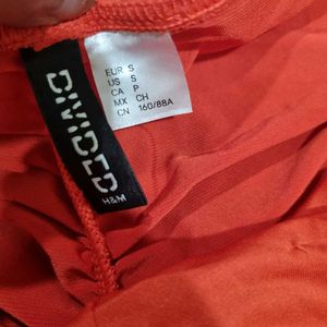 Ruched Orangish Red Mini Dress