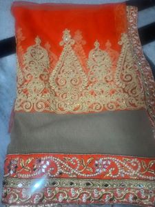 Half Net Saree