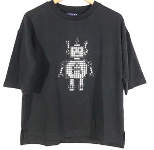 Tommy Black Oversized Crop T- Shirt