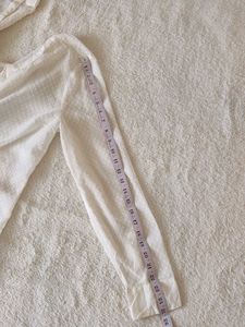 Elegant  Off- White Sheer Blouse EXPRESS