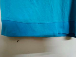 A Blue Half Sleeves High Neck T-shirt