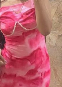 Pink Patterned Bodycon Dress