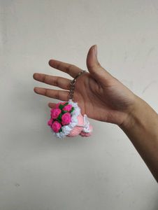 Crochet Flower Bouquet Keychain