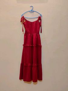 Red Tiered Maxi Dress