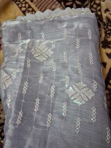 Elegant Lavender organsa saree