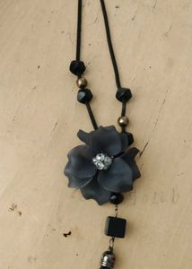 Black Flower Statement Necklace
