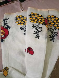 Elegant White Saree with Peacock Design